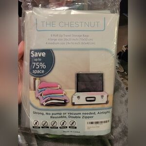 8 Roll Up Travel Storage Bags - 4 Large (28x20) and 4 Medium (24x16)